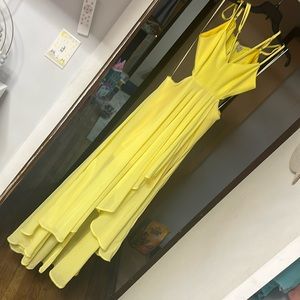Hi low yellow dress